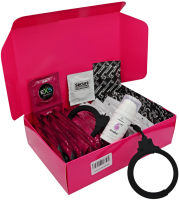 Set ojačanih kondoma – Anal pack (72 ks) + SE gel za podmazivanje anusa 15ml + silikonske lisice Handcuffs